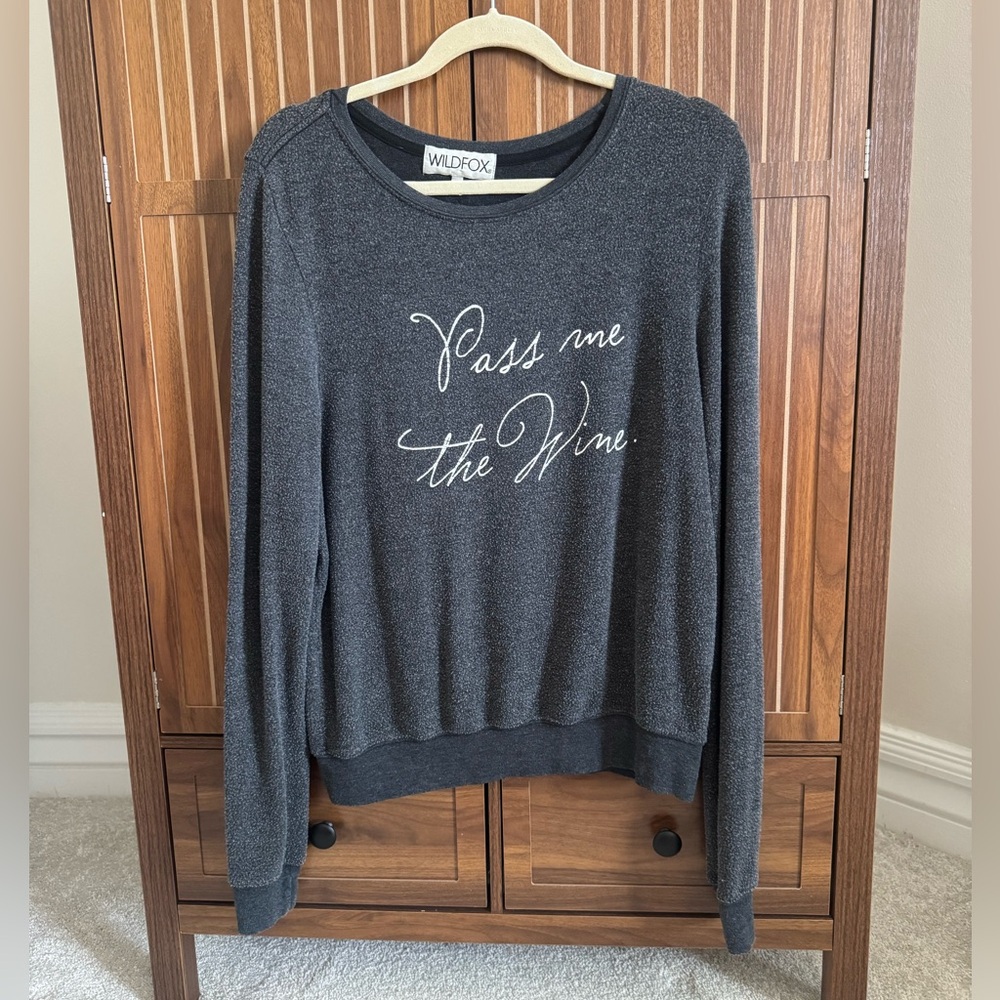 Wildfox Baggy Beach Jumper “Pass me the Wine”